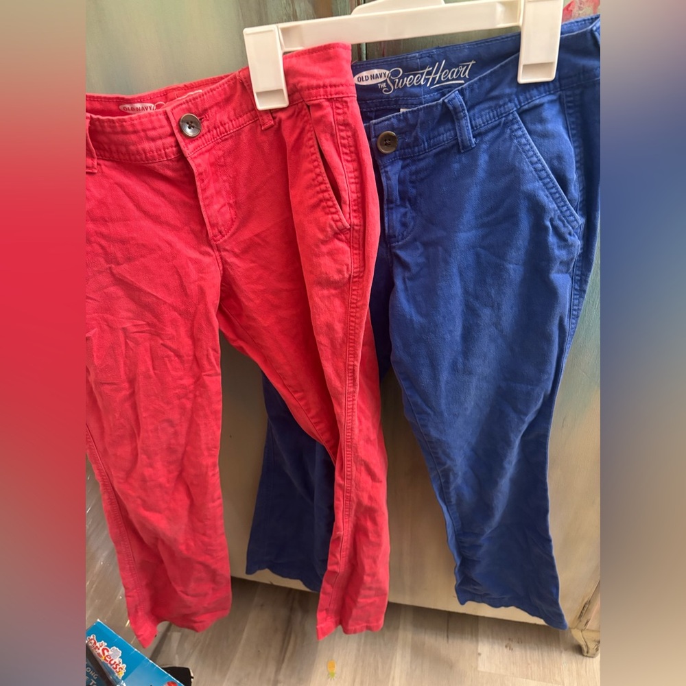 Set of 2 Old Navy Sweetheart Pants - Pink & Blue. Size 0 Petite
